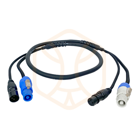 DMX & Power Hybrid Cable with Rubber Sleeve