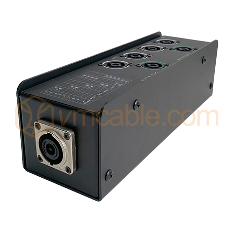 8NLT6 Break Out Box, Neutrik NLT8F to 6x NL4, Custom