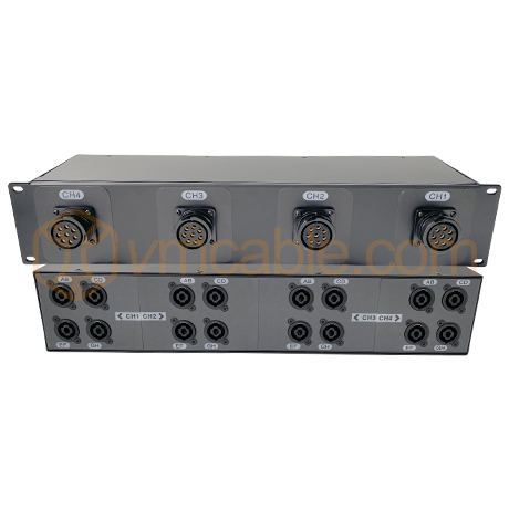 LK008-4CH16 Break Out Box, 4 Channels VM-LK008FP (8-pole) to 16x Neutrik NL4MPXX (2-pole)