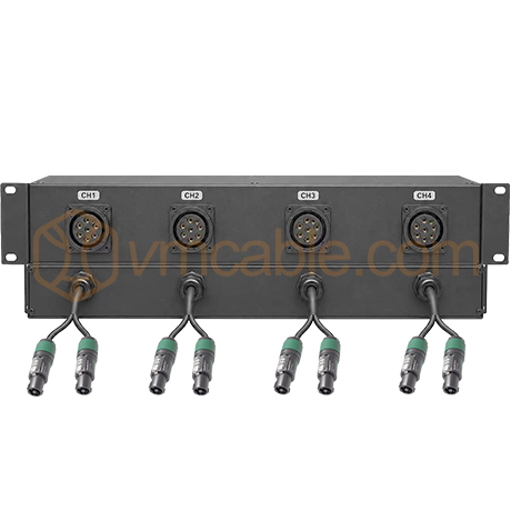 LK008-4CH8 Split-Out Box, 8 CH VM-LK008FP (8-pole) to 8x Neutrik NL4MPXX