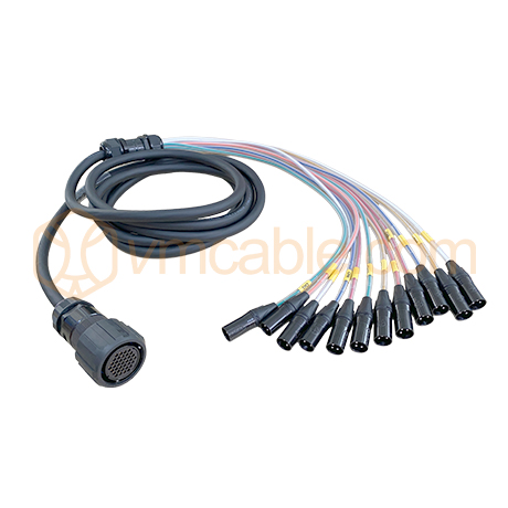 VM-DOMM-5,  Multicore cable with round VM-LK 37 pin female -> 12x XLR male