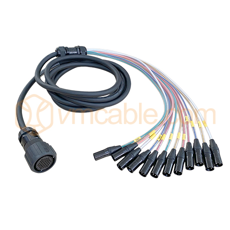 VM-DOMF-5, Multicore cable with round VM-LK 37 pin female -> 12x XLR female