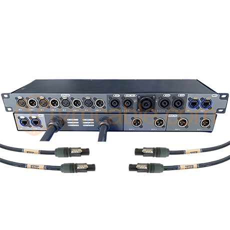 Custom NL8x8r2, 3x VM-MPRXX, 12x XLR, 4x RJ45, 4x Neutrik NL4FXX-W-L 