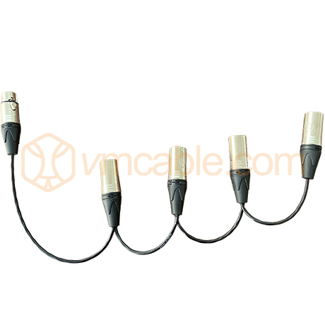 LINKAMP-0.315, DMX Cable / Microphone Cable, CANARE Cable, 1x XLR Female to 4x XLR Male 