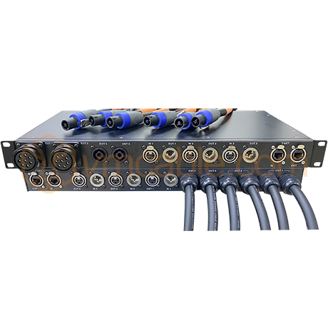 2K2n2x6r2 custom, 2x VM-LK008FP-HJ, 12x XLR, 4x RJ45, 8x Neutrik NL4