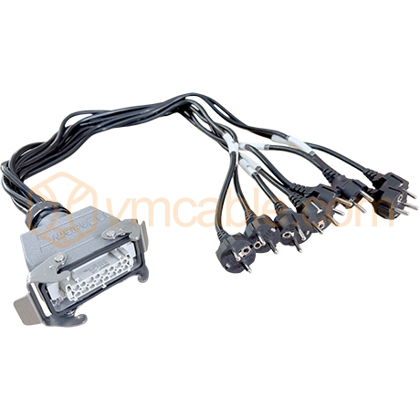 VM-HT325/8-1, Break in 8 ways, Heavy Duty cable socket to Europlug, power: 8x 3x 2.5 mm²